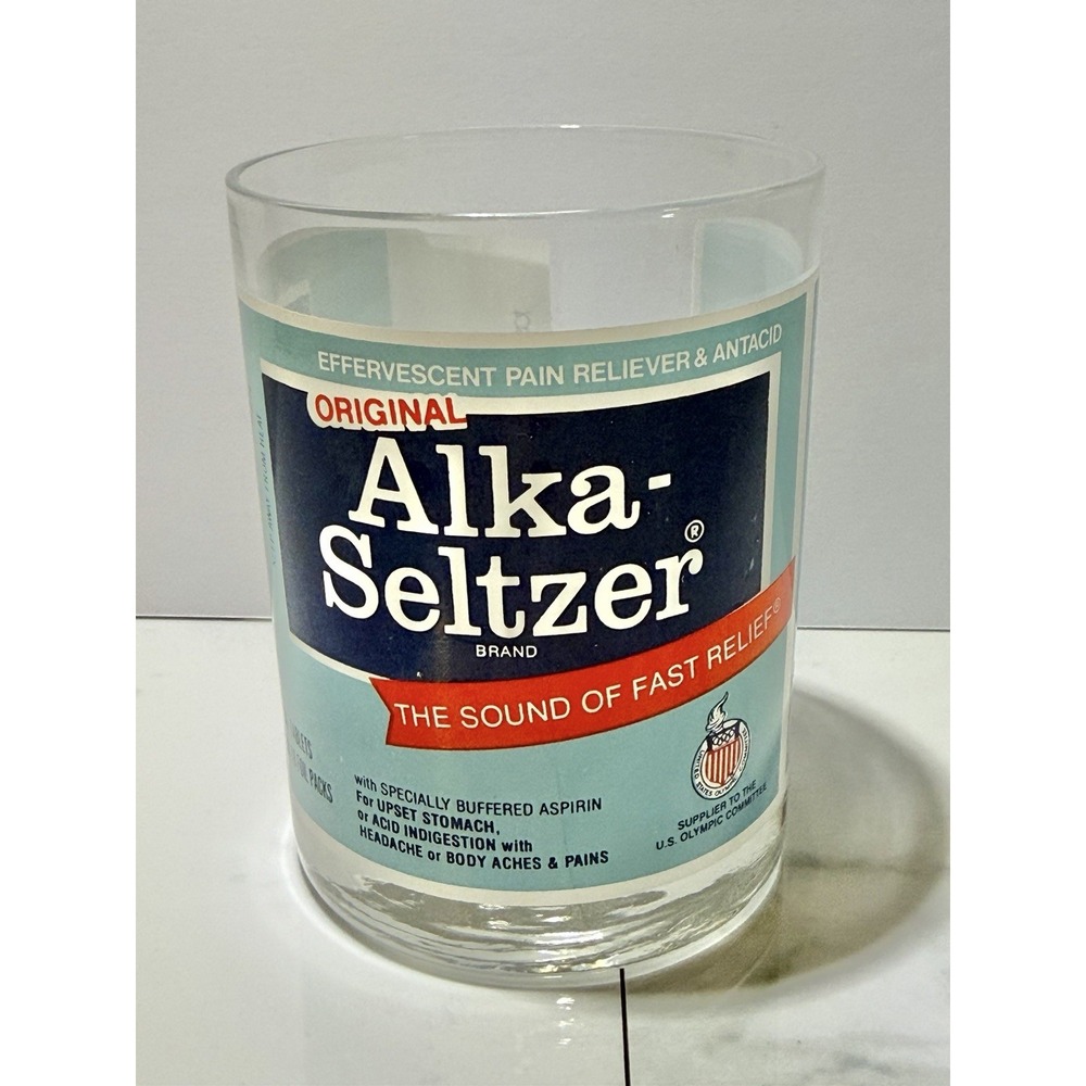 Alka Seltzer 1980 Olympics advertisement Glass